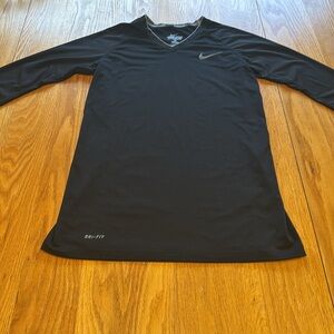 Nike Men's Long Sleeve Black Dri-FIT Tee